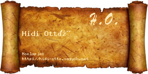Hidi Ottó névjegykártya